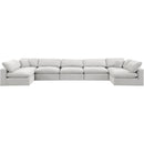 Meridian Comfy Cream Velvet Modular Sectional IMAGE 5