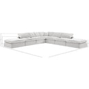 Manufacturer Color_Cream -- Comfy 157" Cream Velvet Upholstered 7 pc Modular Sectional IMAGE 10