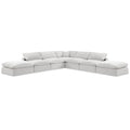  Manufacturer Color_Cream -- Comfy 157" Cream Velvet Upholstered 7 pc Modular Sectional IMAGE 1
