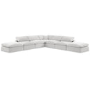  Manufacturer Color_Cream -- Comfy 157" Cream Velvet Upholstered 7 pc Modular Sectional IMAGE 1