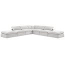 Meridian Comfy Cream Velvet Modular Sectional IMAGE 1