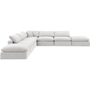  Manufacturer Color_Cream -- Comfy 157" Cream Velvet Upholstered 7 pc Modular Sectional IMAGE 5