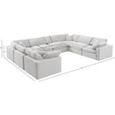 Manufacturer Color_Cream -- Comfy 158" Cream Velvet Upholstered 8 pc Modular Sectional IMAGE 10