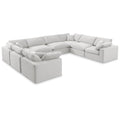  Manufacturer Color_Cream -- Comfy 158" Cream Velvet Upholstered 8 pc Modular Sectional IMAGE 1