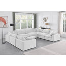  Manufacturer Color_Cream -- Comfy 158" Cream Velvet Upholstered 8 pc Modular Sectional IMAGE 2