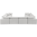  Manufacturer Color_Cream -- Comfy 158" Cream Velvet Upholstered 8 pc Modular Sectional IMAGE 3