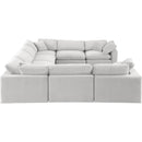 Meridian Comfy Cream Velvet Modular Sectional IMAGE 4