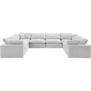  Manufacturer Color_Cream -- Comfy 158" Cream Velvet Upholstered 8 pc Modular Sectional IMAGE 5