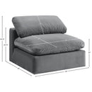  Manufacturer Color_Grey -- Comfy Grey Velvet Upholstered Modular Armless Chair IMAGE 10