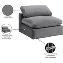  Manufacturer Color_Grey -- Comfy Grey Velvet Upholstered Modular Armless Chair IMAGE 11
