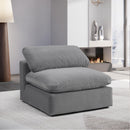  Manufacturer Color_Grey -- Comfy Grey Velvet Upholstered Modular Armless Chair IMAGE 2