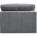  Manufacturer Color_Grey -- Comfy Grey Velvet Upholstered Modular Armless Chair IMAGE 3