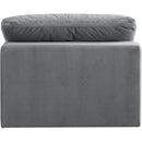Meridian Comfy Grey Velvet Modular Armless Chair IMAGE 3