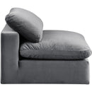 Meridian Comfy Grey Velvet Modular Armless Chair IMAGE 5