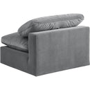  Manufacturer Color_Grey -- Comfy Grey Velvet Upholstered Modular Armless Chair IMAGE 6
