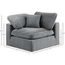 Manufacturer Color_Grey -- Comfy Grey Velvet Upholstered Modular Corner Chair IMAGE 12