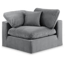 Meridian Comfy Grey Velvet Modular Corner Chair IMAGE 1