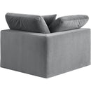  Manufacturer Color_Grey -- Comfy Grey Velvet Upholstered Modular Corner Chair IMAGE 3