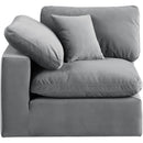  Manufacturer Color_Grey -- Comfy Grey Velvet Upholstered Modular Corner Chair IMAGE 4