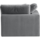  Manufacturer Color_Grey -- Comfy Grey Velvet Upholstered Modular Corner Chair IMAGE 6