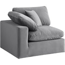  Manufacturer Color_Grey -- Comfy Grey Velvet Upholstered Modular Corner Chair IMAGE 7