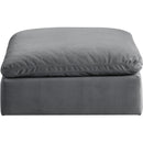  Manufacturer Color_Grey -- Comfy Grey Velvet Upholstered Modular Ottoman IMAGE 3