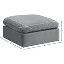  Manufacturer Color_Grey -- Comfy Grey Velvet Upholstered Modular Ottoman IMAGE 5