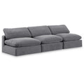  Manufacturer Color_Grey -- Comfy 117" Grey Velvet Upholstered 3 pc Armless Modular Sofa IMAGE 1