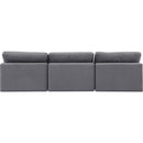 Meridian Comfy Grey Velvet Modular Sofa IMAGE 3