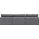  Manufacturer Color_Grey -- Comfy 117" Grey Velvet Upholstered 3 pc Armless Modular Sofa IMAGE 3