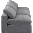  Manufacturer Color_Grey -- Comfy 117" Grey Velvet Upholstered 3 pc Armless Modular Sofa IMAGE 5