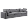  Manufacturer Color_Grey -- Comfy 119" Grey Velvet Upholstered 3 pc Modular Sofa IMAGE 1