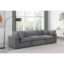  Manufacturer Color_Grey -- Comfy 119" Grey Velvet Upholstered 3 pc Modular Sofa IMAGE 2
