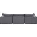  Manufacturer Color_Grey -- Comfy 119" Grey Velvet Upholstered 3 pc Modular Sofa IMAGE 3