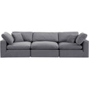  Manufacturer Color_Grey -- Comfy 119" Grey Velvet Upholstered 3 pc Modular Sofa IMAGE 4