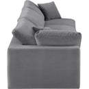  Manufacturer Color_Grey -- Comfy 119" Grey Velvet Upholstered 3 pc Modular Sofa IMAGE 5