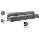  Manufacturer Color_Grey -- Comfy 156" Grey Velvet Upholstered 4 pc Armless Modular Sofa IMAGE 10