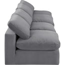  Manufacturer Color_Grey -- Comfy 156" Grey Velvet Upholstered 4 pc Armless Modular Sofa IMAGE 5
