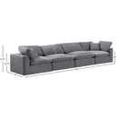  Manufacturer Color_Grey -- Comfy 158" Grey Velvet Upholstered 4 pc Modular Sofa IMAGE 10