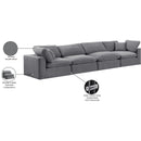  Manufacturer Color_Grey -- Comfy 158" Grey Velvet Upholstered 4 pc Modular Sofa IMAGE 11