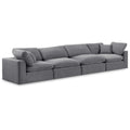  Manufacturer Color_Grey -- Comfy 158" Grey Velvet Upholstered 4 pc Modular Sofa IMAGE 1
