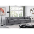  Manufacturer Color_Grey -- Comfy 158" Grey Velvet Upholstered 4 pc Modular Sofa IMAGE 2