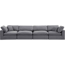  Manufacturer Color_Grey -- Comfy 158" Grey Velvet Upholstered 4 pc Modular Sofa IMAGE 4