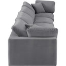  Manufacturer Color_Grey -- Comfy 158" Grey Velvet Upholstered 4 pc Modular Sofa IMAGE 5