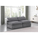  Manufacturer Color_Grey -- Comfy 78" Grey Velvet Upholstered 2 pc Armless Modular Loveseat IMAGE 2