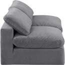  Manufacturer Color_Grey -- Comfy 78" Grey Velvet Upholstered 2 pc Armless Modular Loveseat IMAGE 5
