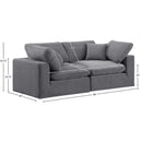  Manufacturer Color_Grey -- Comfy 80" Grey Velvet Upholstered 2 pc Modular Loveseat IMAGE 10