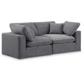  Manufacturer Color_Grey -- Comfy 80" Grey Velvet Upholstered 2 pc Modular Loveseat IMAGE 1