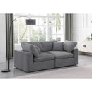  Manufacturer Color_Grey -- Comfy 80" Grey Velvet Upholstered 2 pc Modular Loveseat IMAGE 2