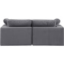  Manufacturer Color_Grey -- Comfy 80" Grey Velvet Upholstered 2 pc Modular Loveseat IMAGE 3